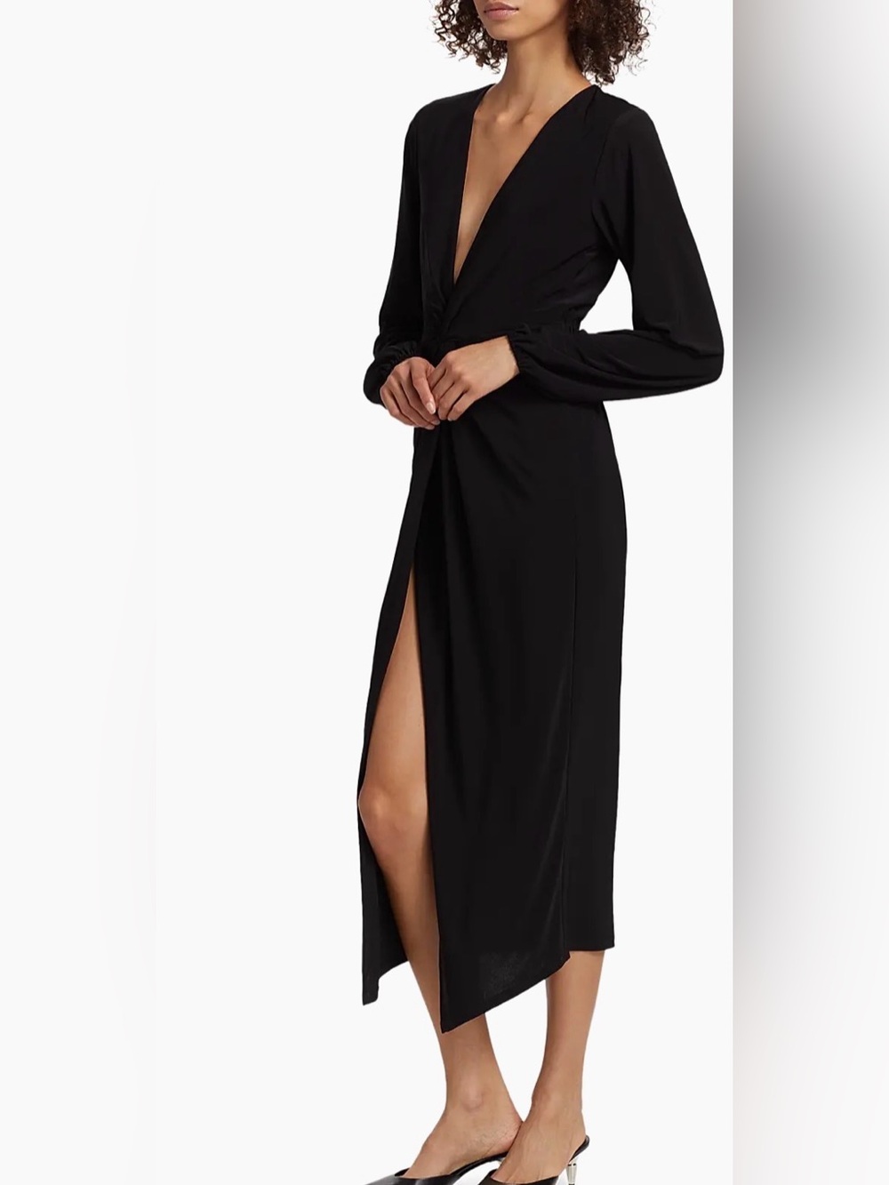 NWT Ramy Brook Sutton Jersey Midi Dress Black MSRP $395 Small